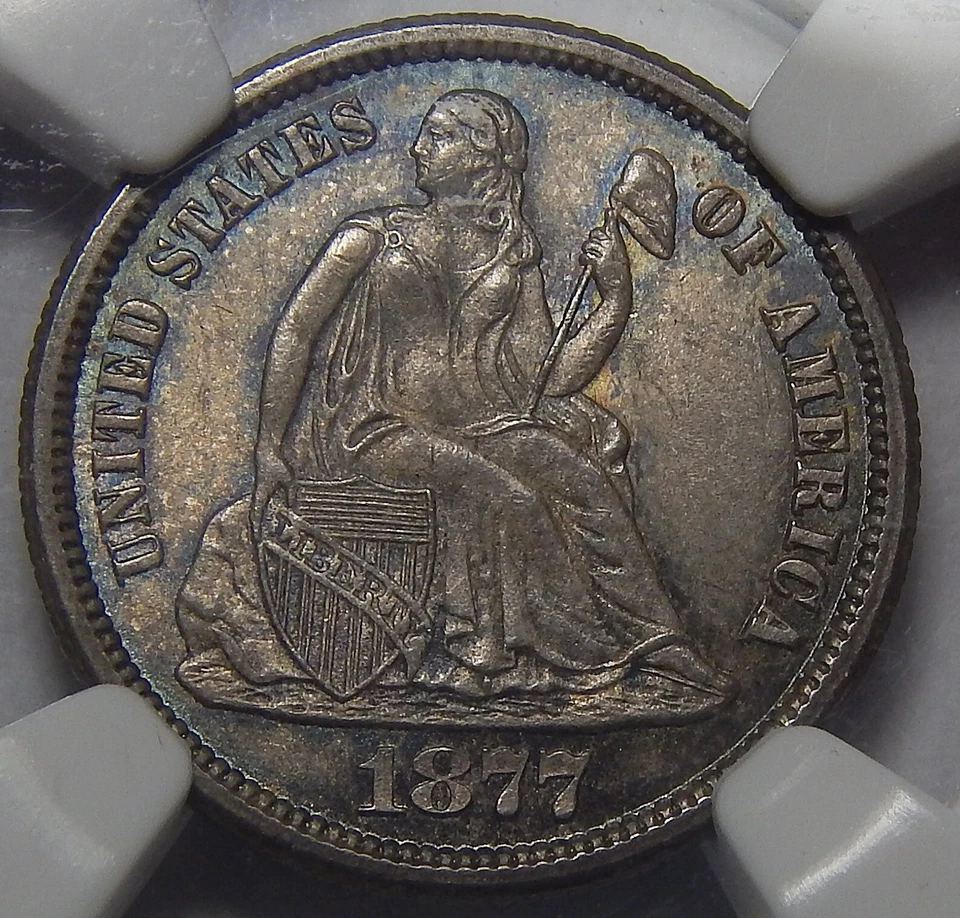 1877-CC NGC MS65 SEATED LIBERTY DIME - Image 1 of 4