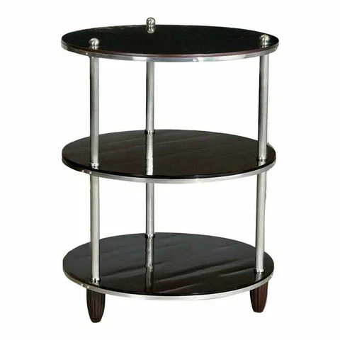 Baker 20th century Mahogany & metal 3 Tier Round Table Etagere Cover