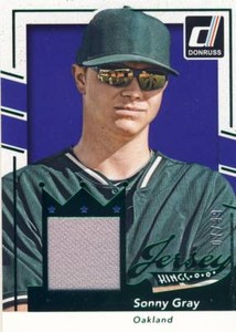 2016 Donruss SONNY GRAY Green Game Used Jersey Kings 07/99 Athletics