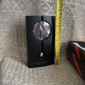 Pendulum Clock Black Plastic Chrome Batter - Picture 1 of 10