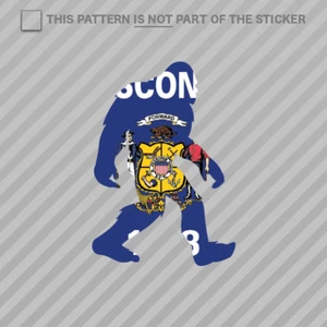 Wisconsin Bigfoot Sticker Self Adhesive Vinyl WI big foot sasquatch yeti - Imagen 1 de 1