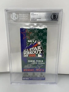 Ken Griffey Jr Signed 1998 Home Run Derby Champion Ticket Beckett Auto L1 - Picture 1 of 2