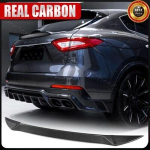 FITS 2016-20 MASERATI LEVANTE 4 DOOR MIDDLE TRUNK SPOILER REAR WING REAL CARBON - Picture 1 of 16