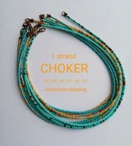 Turquoise choker Seed bead choker Pick a color Small beads necklace - Picture 1 of 11