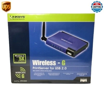 Linksys Print Server Wireless-G For USB 1.1 or 2.0 2.4GHz 802.11g New Sealed. - Image 1 of 4