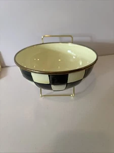 MacKenzie Childs Courtly Check Schüssel Emaillegeschirr schwarz/weiß 6 Zoll B 2 1/4 H - Bild 1 von 5