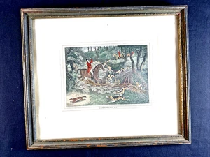 Antique FOX HUNTING Hand Colored Etching ART PRINT Signed HOWITT UN ET F 1799 - Picture 1 of 8