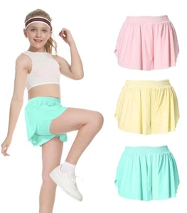 Youth Butterfly Shorts Girls 10-12 Kids Flowy Athletic Shorts 14-16 Tennis Sk... - Picture 1 of 6