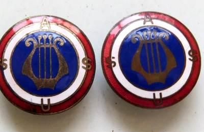 Tj Brevnov Vintage Checoslovaquia Tachuelas Cuello Puño Botones Esmalte A S U Lira Foto 1 de 4