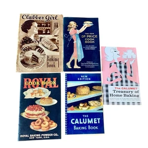Vtg Baking Powder Booklets Cookbooks Lot of 5 Baking Clabber Girl Calumet Royal - Foto 1 di 22