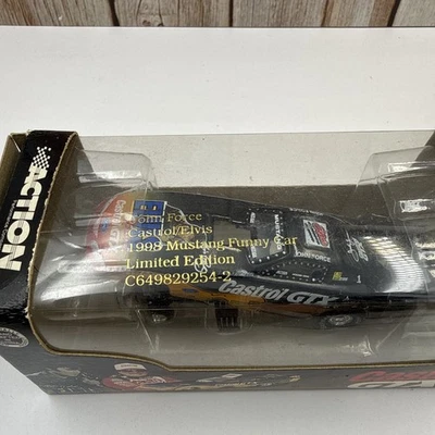 Action Racing John Force 1998 Mustang Funny Car Castrol/Elvis GTX 1:64 Limited E - Image 1 of 4