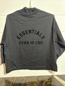 Essentials Fear of God 3/4 Sleeve Tshirt size 8 Kids Black NWT 100% Cotton Shirt - Picture 1 of 9