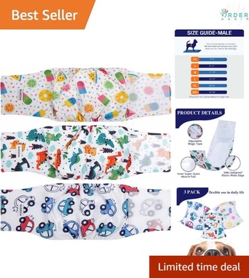 Bandas para vientre de perro reutilizables de nailon XS envolturas a prueba de fugas para perros cachorros machos Foto 1 de 4