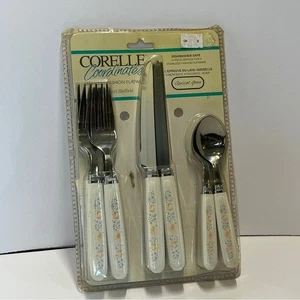 Juego de cubiertos de moda de acero inoxidable Corelle Coordinates Apricot Grove de colección 12 piezas - Imagen 1 de 8