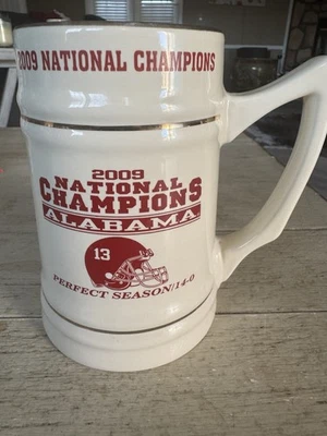 Caneca Alabama Crimson Tide Vintage 2009 Perfect Season Natty Beer Stein Excelente - Imagem 1 de 2