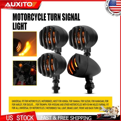 4 piezas LED indicador de señal de giro lente ámbar intermitente de luz para motocicleta Univers H Foto 1 de 4
