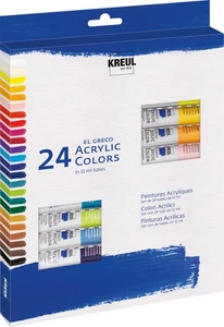 KREUL Set Colori Acrilici "el Greco Acrylic" 24x12ml Colore Acrilico Colore Artistico - Foto 1 di 3