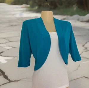 Damen Mossimo Cropped Bolero Cardigan Pullover Größe 2XL Blau 1/2 Arm Y2K Vintage - Bild 1 von 9