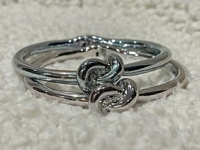 Silver Plated Friendship Crystal Knot Brackets - Image 1 of 4