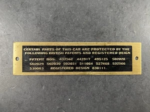 Mg TD Brass Patent Plate  - Bild 1 von 2
