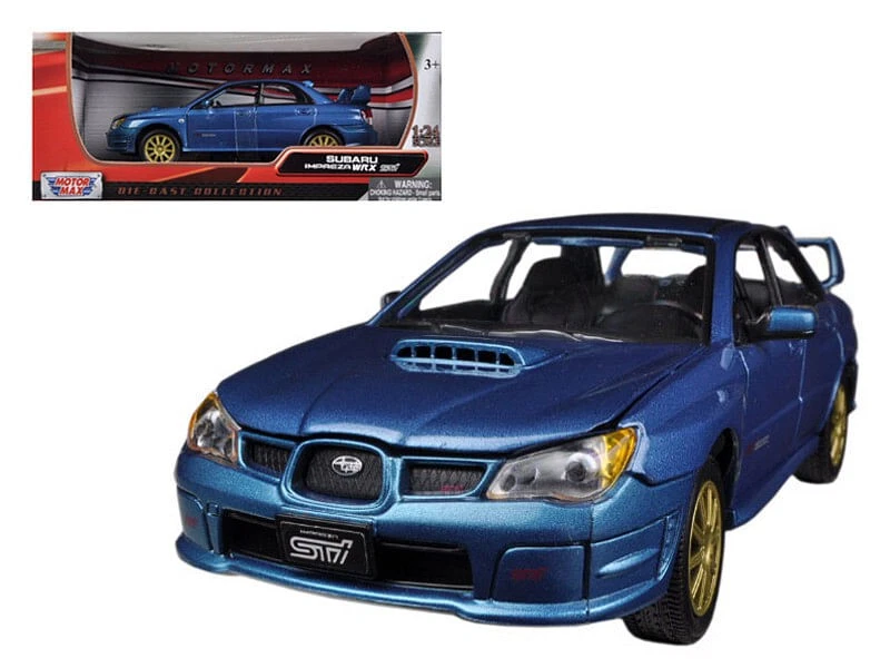 Subaru Impreza WRX STi Blue Metallic 1/24 Diecast Model Car by Motormax - Image 1 of 1