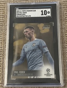 2020-21 Topps Stadium Club Chrome #32 PHIL FODEN GOLD REFRACTOR /50 SGC 10