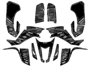 All Years KFX 400 APACHE Grey Senge Graphics Kit Compatible with Kawasaki - Picture 1 of 7