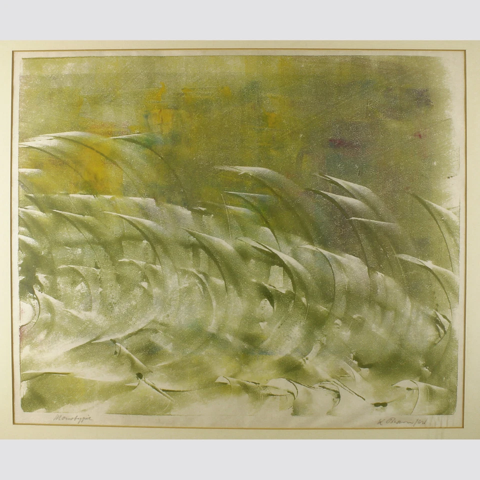 Karl Braunger: Monotypie. Abstrakte Komposition 1961. Gerahmt - Bild 1 von 1