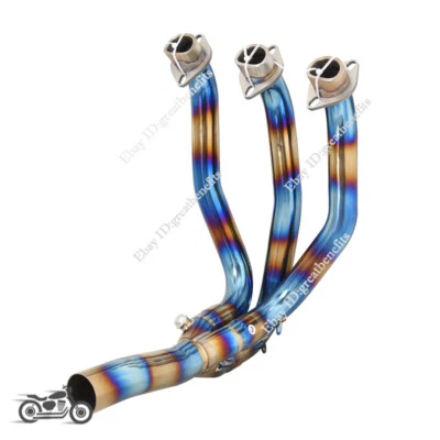 Sistema de escape antideslizante azul tubo de enlace delantero para Triumph Daytona 675R 2013-2017 Foto 1 de 4