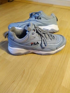 Women's Fila Ray Trainers Shoes UK Size 4 Baby Blue Nice Condition - Picture 1 of 8
