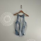 Anthropologie Cloth & Stone Blue Plaid Halter Top Womens Size Small Petite