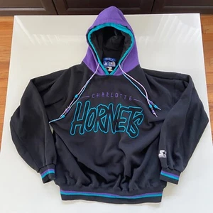 Vintage Starter Charlotte Hornets NBA Basketball Sweatshirt Hoodie Mens XL 90s - Picture 1 of 17