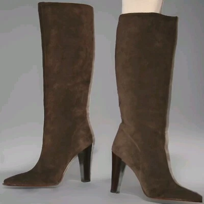 BOTAS CHARLES DAVID SEXY ALTAS HASTA LA RODILLA GAMUZA CUERO MARRÓN 5.5 Foto 1 de 4