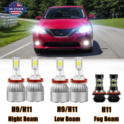 For Nissan Sentra 2013-2021 6x H11 Combo LED Headlight Fog Light Bulbs Kit 6000K - Image 1 of 4