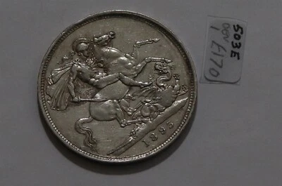 🧭 🇬🇧 Reino Unido GB CORONA 1893 VICTORIA ESCASO DAVIES 503e MUERE 1H B85 #Z7066 Foto 1 de 4