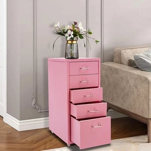 Metal File Storage Cabinet, 5 Drawer Under Desk Filing Cabinets with Wheels - Picture 1 of 9