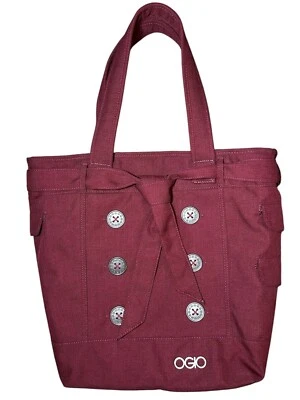 OGIO Hamptons Tote Bag Shoulder Purse Burgundy Laptop Gym Travel Embroidered - Image 1 of 4