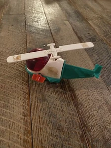 Vintage Kuang Mei Toys Taiwan Plastic Wind Up Green White Helicopter - Picture 1 of 5