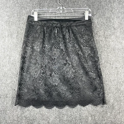 Falda Trina Turk para mujer 4 negra seda encaje mini cremallera EE. UU. Foto 1 de 4