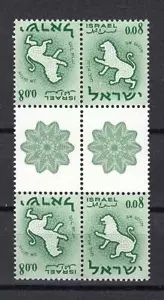 Israel 1961 Sc# 194 Lion Tete-beche gutter block 4 MNH - Picture 1 of 1