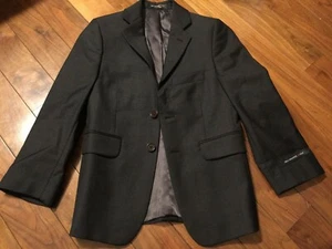 JOHN VARVATOS BOYS SUIT JACKET BLAZER SIZE 8 REGULAR DARK GRAY EEUC - Picture 1 of 4