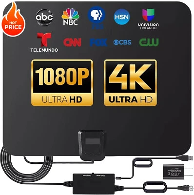 8000Mile Digital TV Antenna Newest 4k 1080p HDTV Indoor Amplified Signal Booster - Image 1 of 4