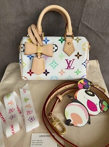 2025 Louis Vuitton Takashi Murakami LVxTM Nano Speedy White Multicolor M13391 - Picture 1 of 23