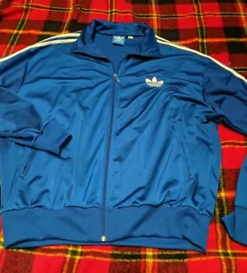 Chaqueta de Pista Adidas Azul Trébol de Colección Para Hombre Talla 2XL 3 Rayas - Imagen 1 de 4