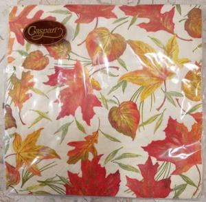 Caspari Woodland Blätter Papier Mittagessen Servietten in Elfenbein 1 Packung mit 20 3-lagig Herbst - Bild 1 von 7