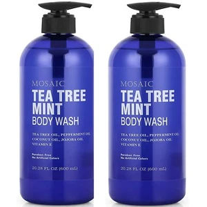 Tea Tree with Mint Body Wash with Vitamin E, 20.2 FL Oz Bottle (Pack of 2) - Picture 1 of 2