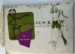 Stretch & Sew Sewing Pattern Ann Person Ladies Slacks and Shorts #700 Size 30-46 - Picture 1 of 4