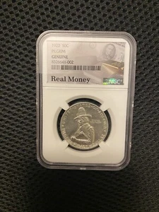 1920 Pilgrim Half Dollar - 90% Silver NGC Genuine - Picture 1 of 2