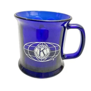 Kiwanis International Kaffeetasse Blau Kobalt Glas #X12 - Bild 1 von 7
