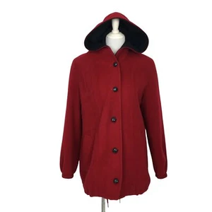 Cappotto invernale vintage macKintosh con cappuccio donna grande lana rossa cerniera intera - Foto 1 di 10